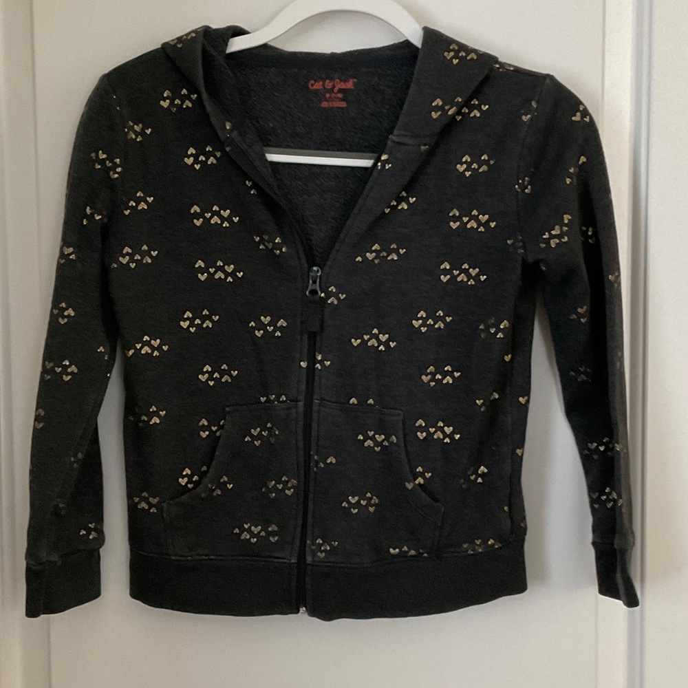 Cat & Jack Kids Black Hoodie with Gold Accents